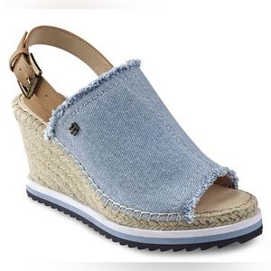 NEVER WORN Tommy Hilfiger Espadrille Wedge Sandals-Denim Size 7.5